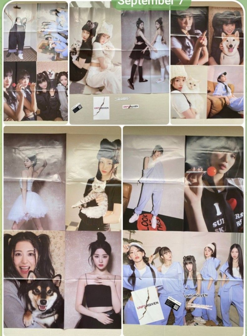 LE SSERAFIM Unforgiven Weverse A + B versions | Folded posters set