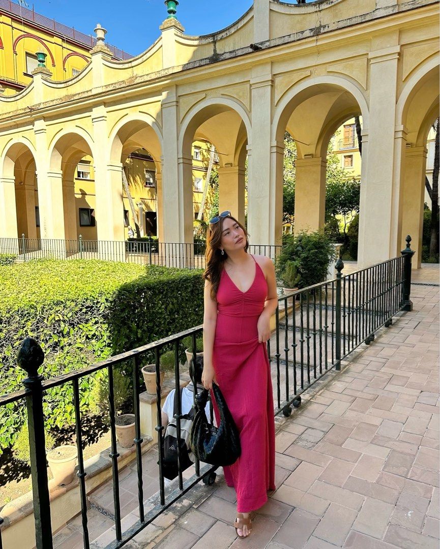 Mango dark pink dress (Category: Dresses) located in Quezon City. Submitted by krishramos (Listing ID 1324364449, Image 2). Description: USED ONCE in Seville. Condition is LIKE NEW. Fits medium frames. .