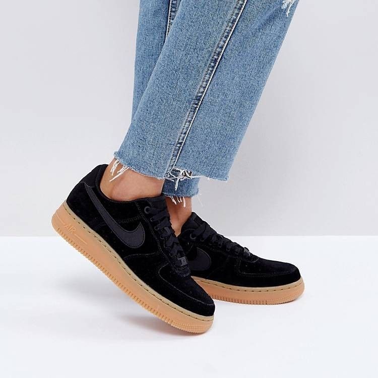Womens air force 1 black suede clearance
