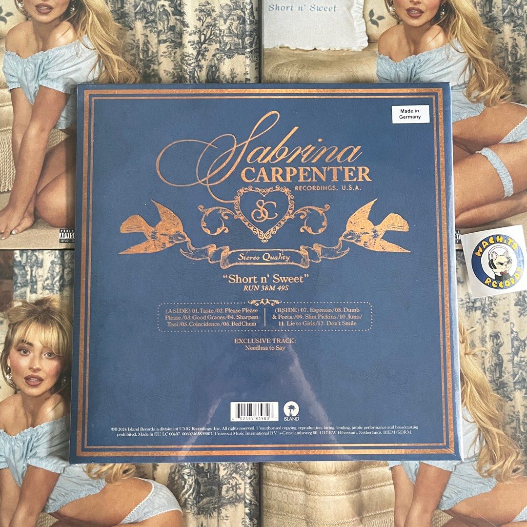 Carpenter】Short Sabrina Sweet　ボーナストラックレコード　限定盤 n' Short n' Vinyl Exclusive) (Retail Sweet 洋楽