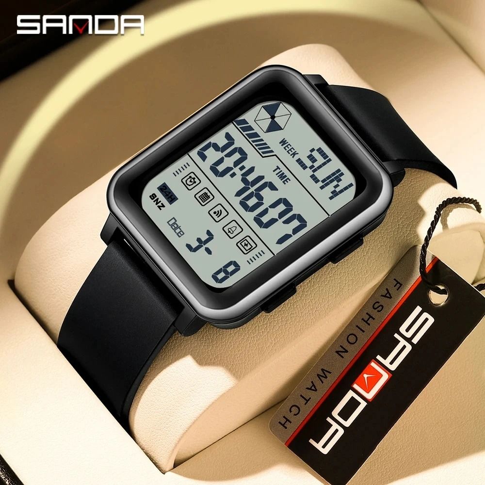 SANDA 6159 Men s Electronic Watch Multi functional Digital Night Light Waterproof Shockproof Silicone Strap Wrist Watches Carousell