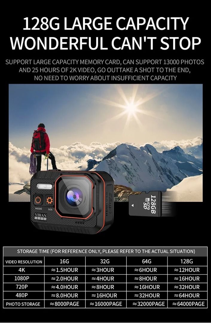 實體店鋪/SF (Cam $598 /With 128GB $628) VIRAN 4K 60FPS HD Action Camera ...