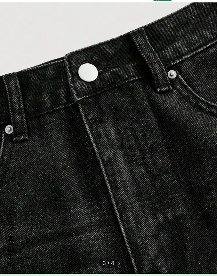 SHEIN Black Denim Skirt (Category: Skirts) located in Taguig. Submitted by liammscloset (Listing ID 1324224887, Image 3). Description: SHEIN Skirt Medium Never Been Used Original Price: 630 Size: Medium Length:29.4 cm Waist Size:79 cm Hip Size:103 cm RFS: Too small .