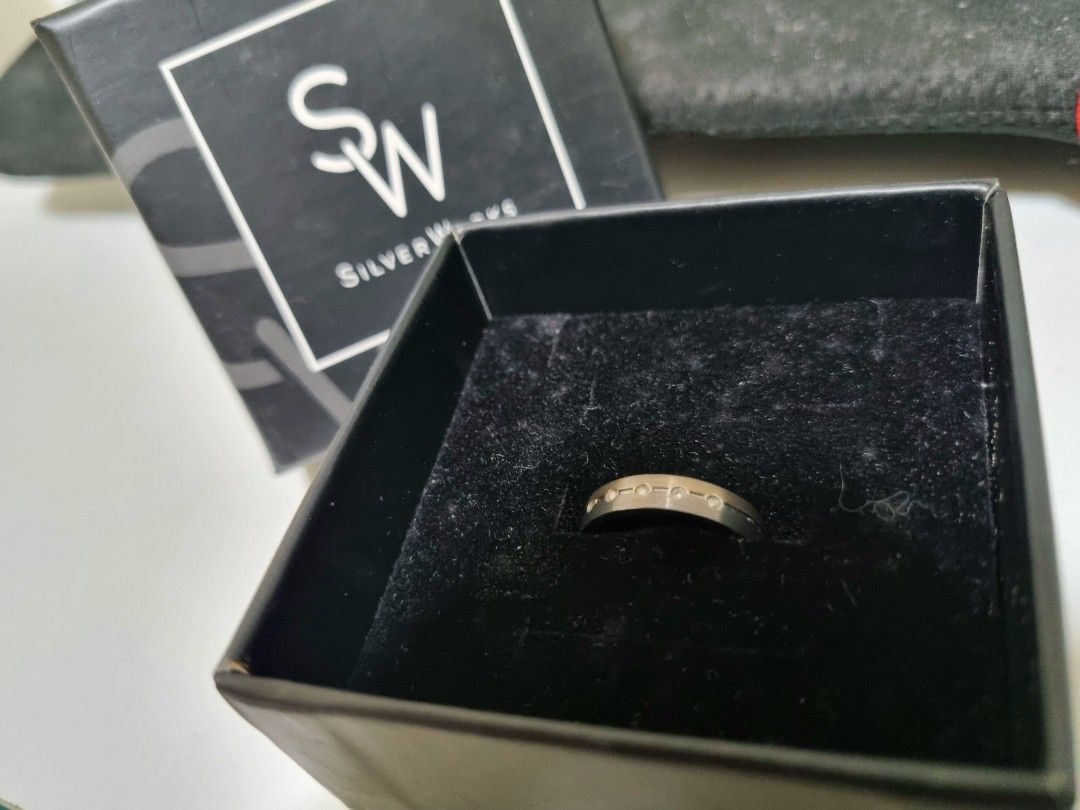 Silverworks Two tone Tungsten Ring with 5 Small Diamond Chemistry Tungsten Collection T76 Women s Fashion Jewelry Organizers Rings on Carousell