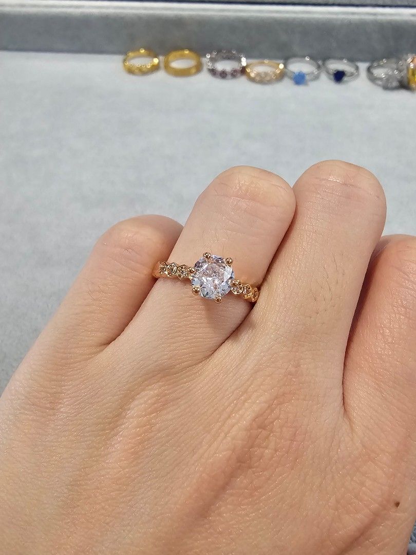 Simulated Diamond ring rose gold Women s Fashion Jewelry Organisers Rings on Carousell