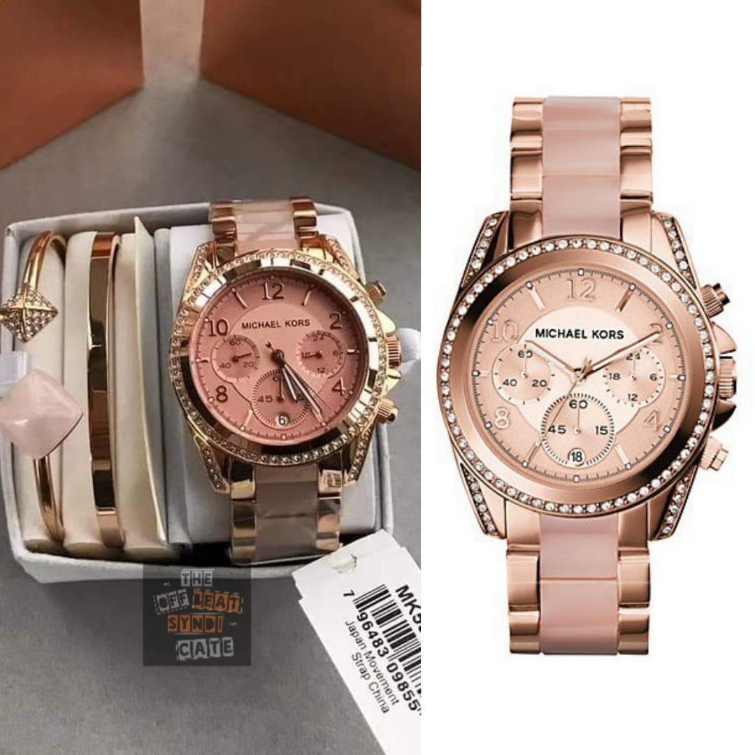 Stock clearance 100 Original Michael Kors Blair Chronograph Women s Watch MK5943 SET Ready stock Women s Fashion Watches Accessories Watches on Carousell