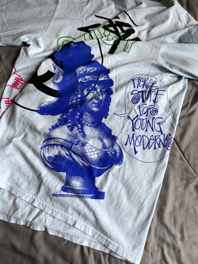 Stussy Test Strike Pigment Dyed Long Sleeve Tee 'Sky Blue