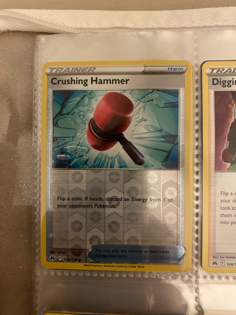 TCG Crown Zenith 125/159 Trainer Crushing Hammer Reverse Holo, Hobbies
