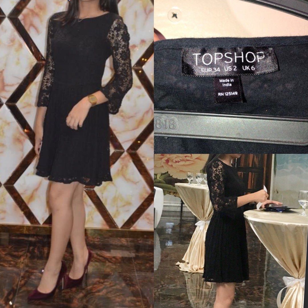 Topshop black lace dress on sale