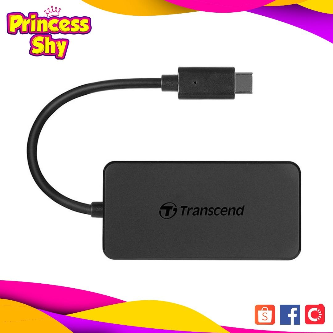 Transcend 4-Port USB 3.1 Hub Type C TS-HUB2C (Category: Hard Disks & Thumbdrives) located in San Juan City. Submitted by princessshyph (Listing ID 1027960636, Image 1). Description: Brand Name Transcend Thing model number TS-HUB2C Thing Weight 2.11 ounces Item Dimensions 2.91 x 1.46 x 0.41 inches Thing Dimensions L x W x H 2.91 x 1.46 x 0.41 inches Link Length: 8cm Rise above's 4-port HUB2C accompanies a reversible USB Type-C connector for more p