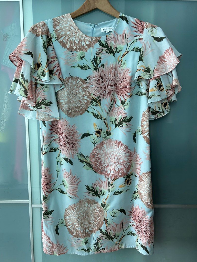 Warehouse blue floral dress outlet