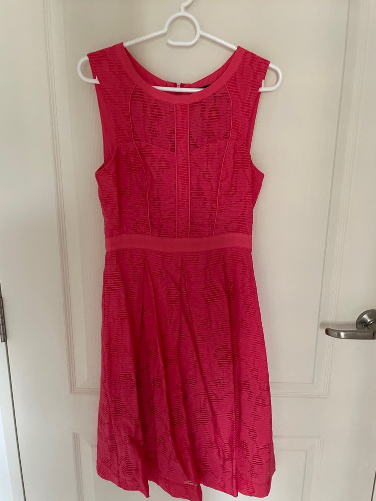 Warehouse pink organza midi dress, Women's Fashion, Dresses Sets