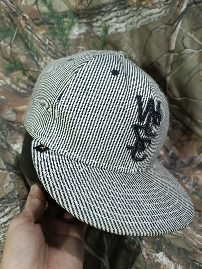 WESC x New era hickory striped close cap Men s Fashion Watches Accessories Caps Hats on Carousell