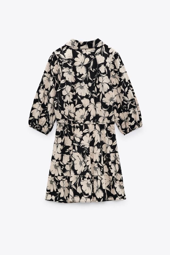 Zara Black & White Floral Tierred Tie Waist Mini Dress NWOT, Women's  Fashion, Dresses & Sets, Dresses on Carousell