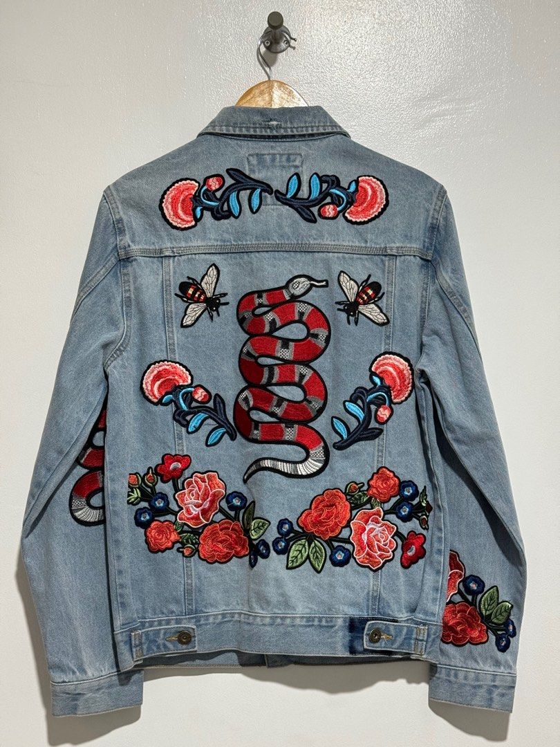 Zara Man Denim Jacket with DIY Patches Men s Fashion Coats Jackets and Outerwear on Carousell