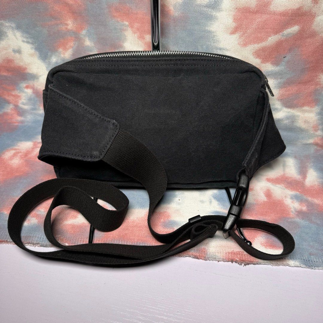 90% new porter x stussy smoky black waist bag shoulder bag