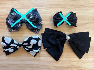 韓風純黑色珍珠 黑白波點懷舊 網紗碎花 小香風 蝴蝶結髮夾 彈弓夾 ribbon bow tie floral channel style elegant Korean hair clips64234320388355110