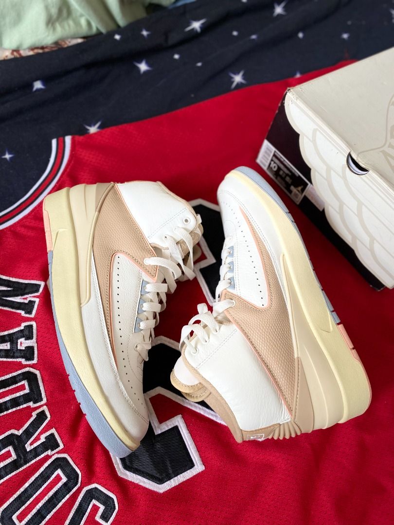 AIR JORDAN 2 RETRO (USED ONCE) (Category: Boots) located in Kawit. Submitted by bee-aye (Listing ID 1324416197, Image 2). Description: Air Jordan 2 RETRO SIZE 10 EUR 42 COLOR : SAIL/ DESERT SUNSET HAZE-MUSLIN SERIAL : DX4400118 (NEGOTIABLE)!!!!!!!.