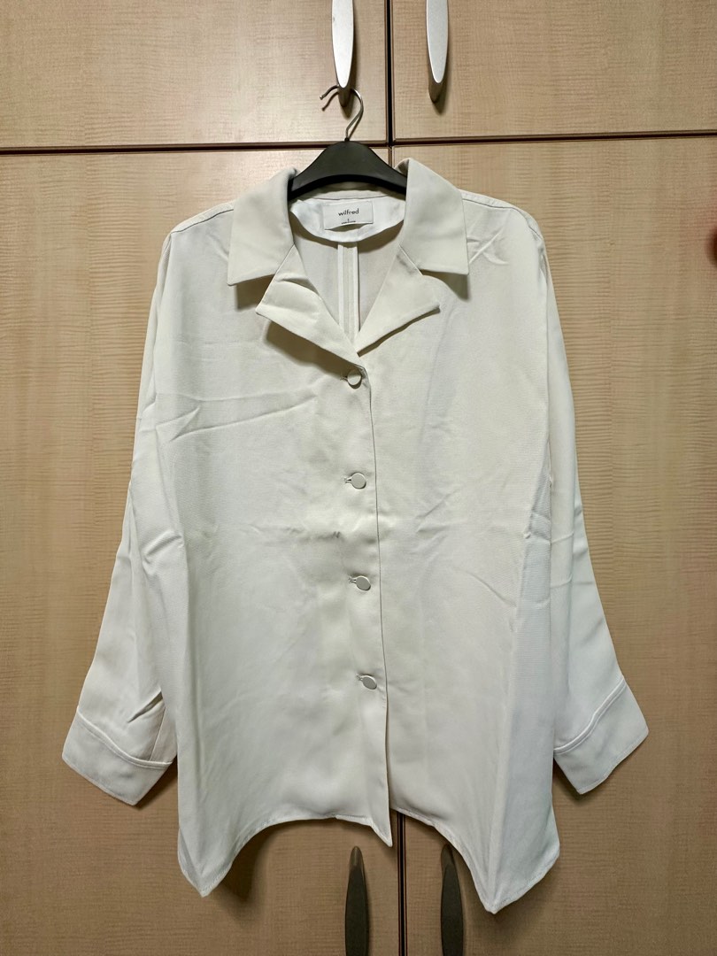 Aritzia Wilfred Rondel Jacket in Cream White Women s Fashion Coats Jackets and Outerwear on Carousell