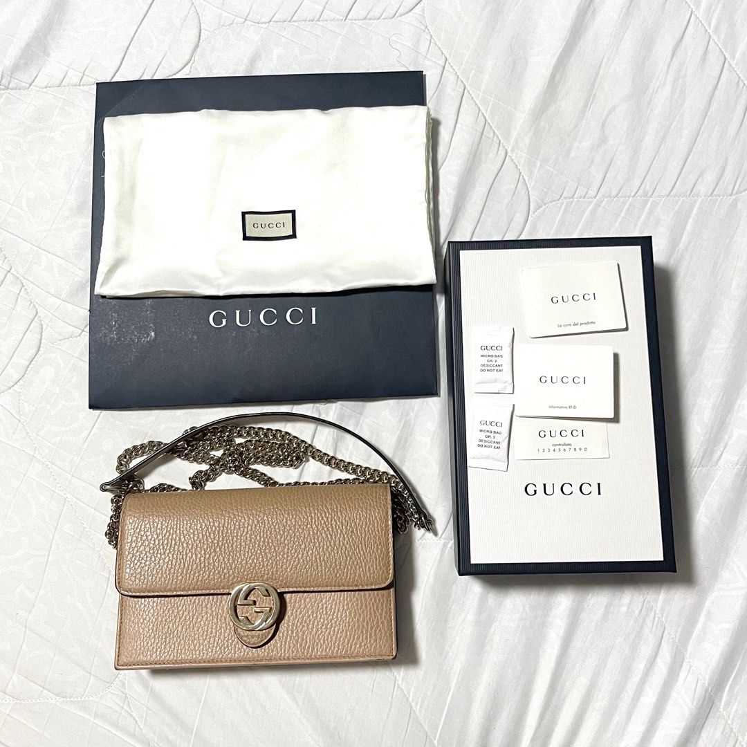 Authentic Gucci Icon Interlocking GG Wallet on Chain Crossbody Luxury Bags Wallets on Carousell