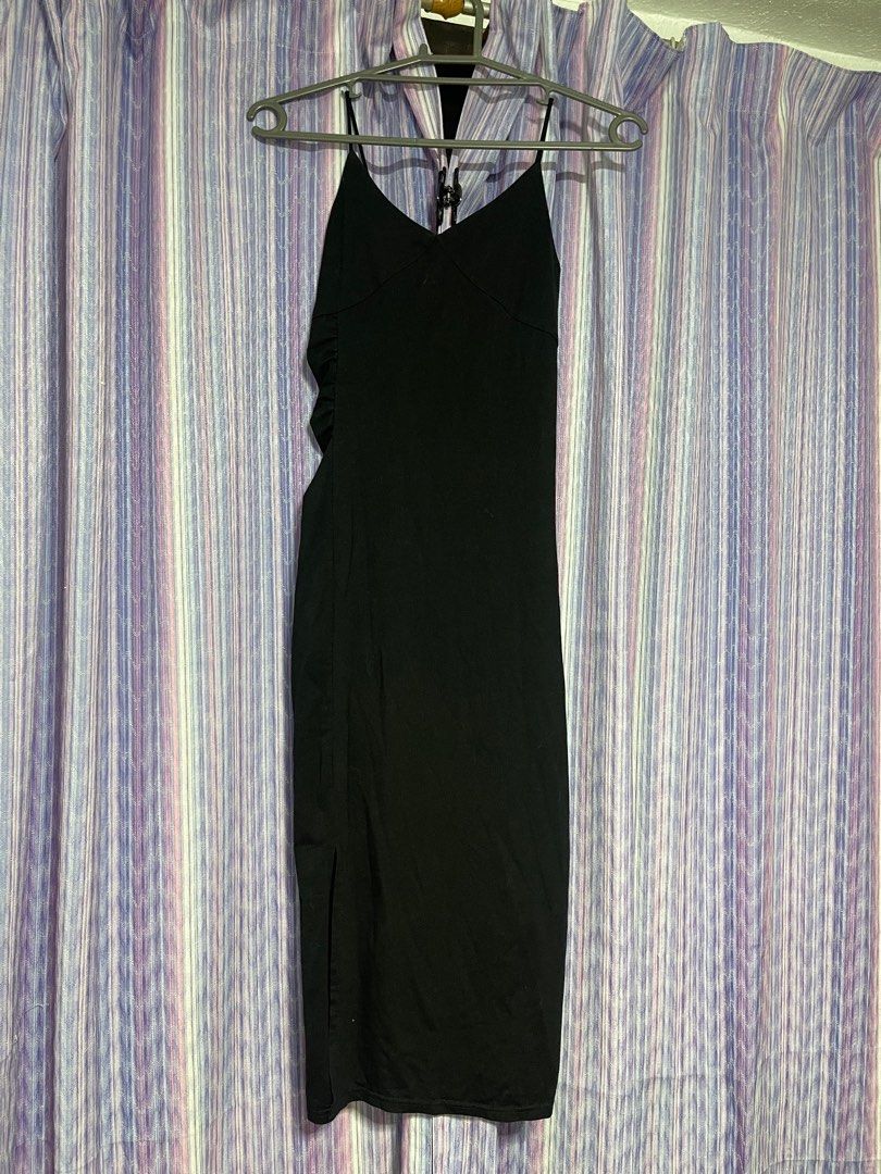 Havana High Slit Maxi Dress Black