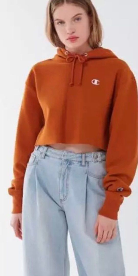 Orange cropped tzdni champion hoodie