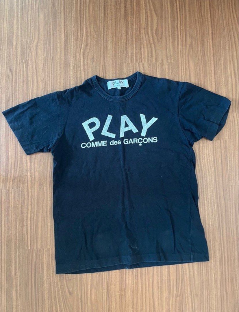 Comme des garcons black play tee t shirt Luxury Apparel on Carousell
