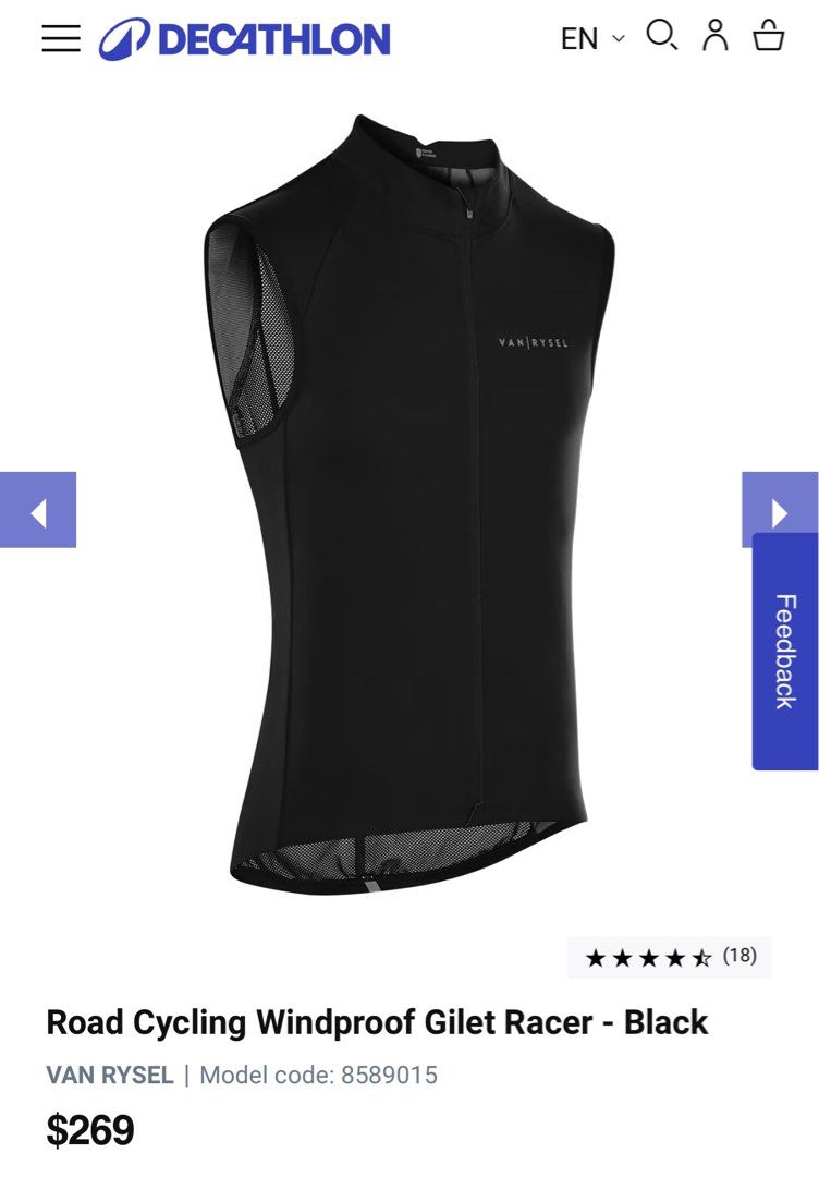 Decathlon Cycling Windproof Gilet Carousell