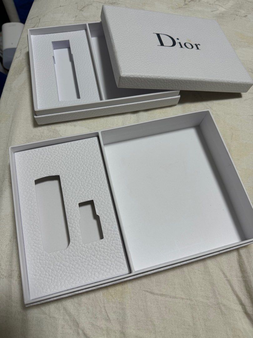 Empty Dior boxes (Category: Accessories) located in Singapore. Submitted by msguiltypleasure (Listing ID 1324453689, Image 2). Description: Empty dior boxes (slight stain on 1 of the box) Selling 1 for $3 and all 3 boxes for $7.