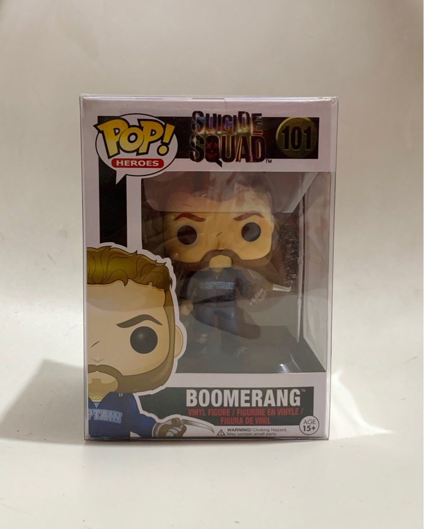 Funko Pop Suicide Squad: Boomerang 101 (Category: Designer & Blind Box Toys) located in Pasay City. Submitted by shideclutters (Listing ID 1324415938, Image 1). Description: ♡ bought abroad ♡ brand new ♡ with protector case ♡ bought for ₱ 1,240 selling it for only ₱ 450 ♡ price ranges from ₱ 700 - ₱ 1k in the buy n sell market ♡ location: pasay city MOP ♡ gcash, paypal (+20), paymaya (+20), cod MOD ♡ lalamove, jnt, lbc ♡ one day scheduled meet up