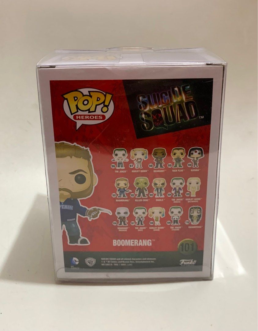 Funko Pop Suicide Squad: Boomerang 101 (Category: Designer & Blind Box Toys) located in Pasay City. Submitted by shideclutters (Listing ID 1324415938, Image 3). Description: ♡ bought abroad ♡ brand new ♡ with protector case ♡ bought for ₱ 1,240 selling it for only ₱ 450 ♡ price ranges from ₱ 700 - ₱ 1k in the buy n sell market ♡ location: pasay city MOP ♡ gcash, paypal (+20), paymaya (+20), cod MOD ♡ lalamove, jnt, lbc ♡ one day scheduled meet up