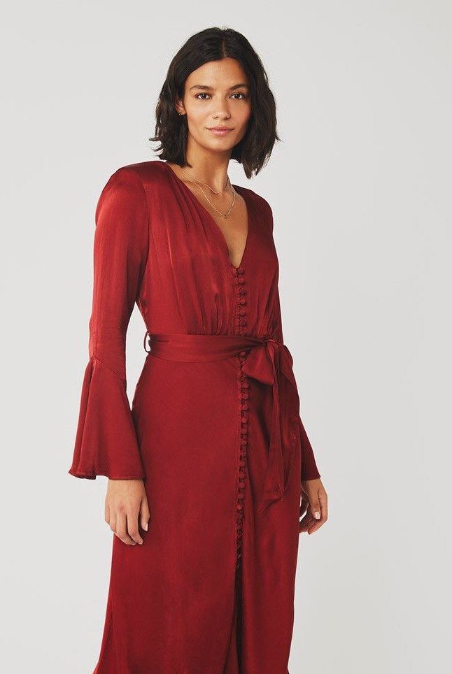 ghost meryl satin midi dress Ghost Meryl Satin Midi Dress in Black