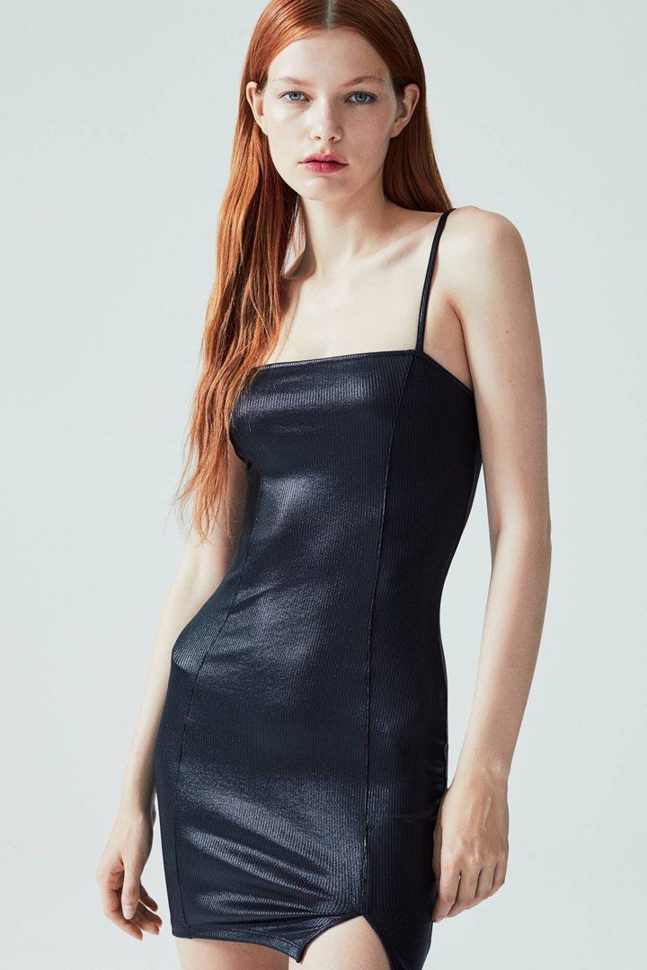 h&m black bodycon dress H & M Black Velvet Cocktail Dress With Sequins