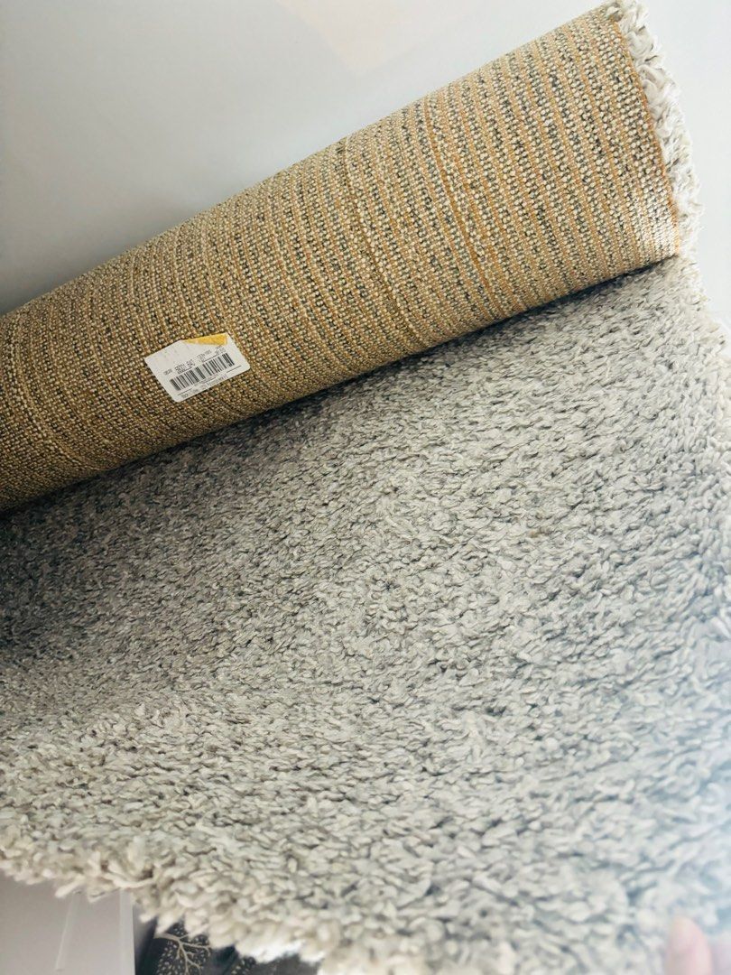 IKEA ALHEDE アルヘーデ 133×195cm Ikea Alhede high pile rug 133 X 195 off-white, Furniture & Home