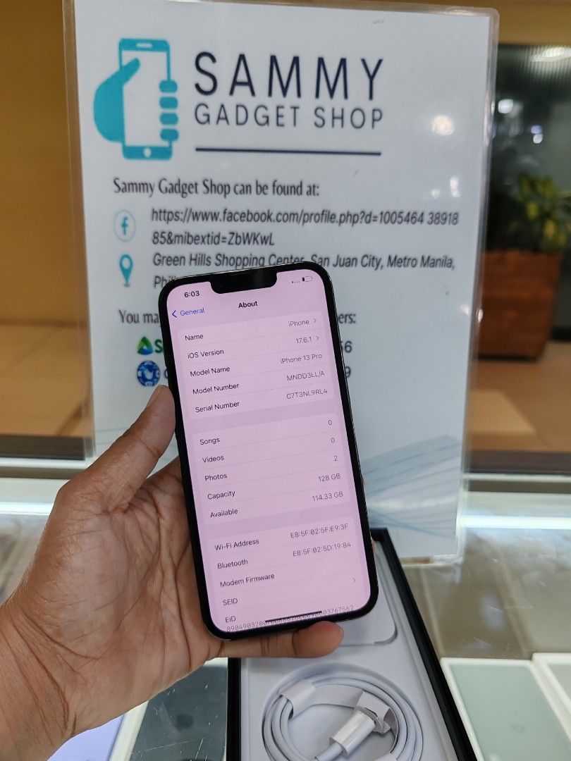 Iphone 13pro 128 preloved (Category: iPhone 13 Series) located in Quezon City. Submitted by ronalynac40976 (Listing ID 1324474405, Image 2). Description: iphone 13pro 128 factory unlock 98% batteri health good condition with box, case, usb pick up store in greenhills shopping center We ship nationwide via(lbc) +SF We accept swap/trade in We accept creditcard installment+% We accept ggives & Spaylater+% Dm or call for fast transaction 09279500069/