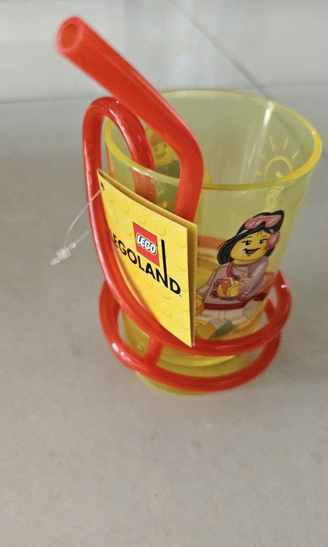 Legoland plastic cup with straw Furniture Home Living Kitchenware Tableware Other Kitchenware Tableware on Carousell