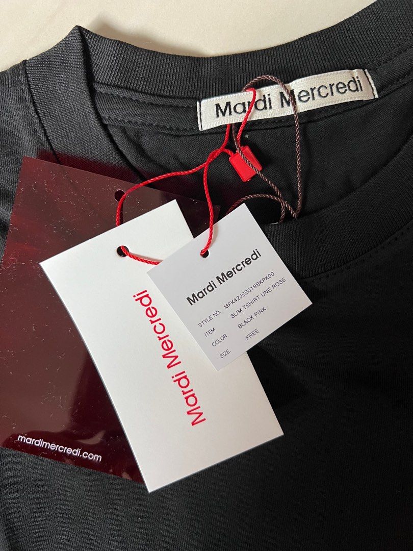 【Mardi Mercredi】SLIM TSHIRT UNE ROSE Mardi Mercredi] Slim T-Shirt Une Rose - w4shopper
