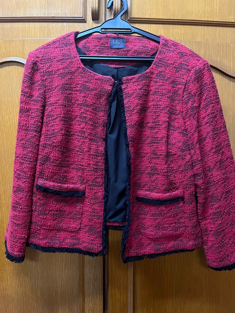 Marks and spencer tweed blazer new arrivals