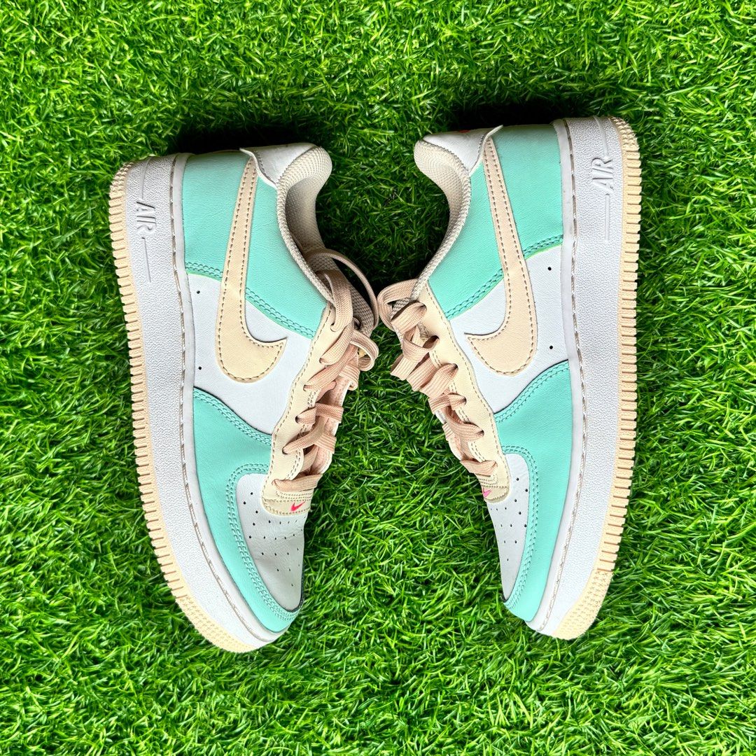 Nike Airforce 1 in Teal Pink White size Eur36 in Very Good Condition 9 10 Women s Fashion Footwear Sneakers on Carousell