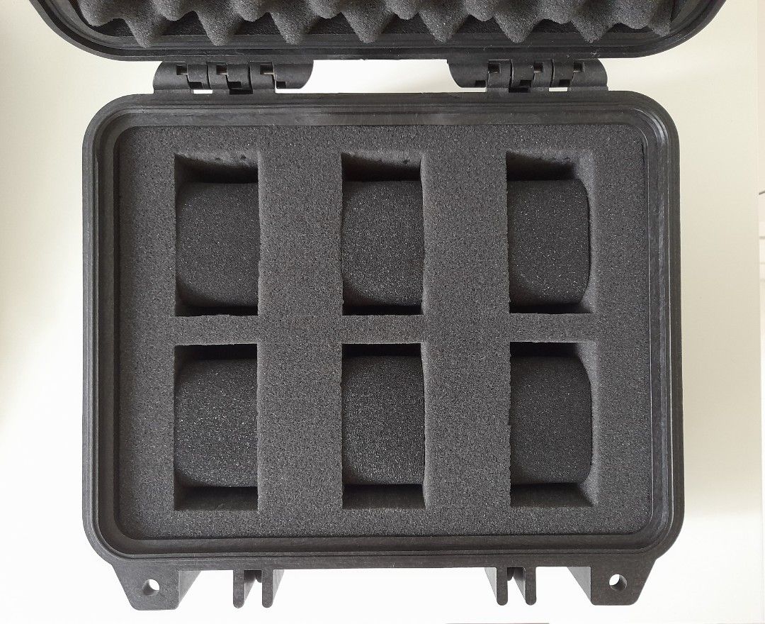 Pelican case 1200 with 6 custom watch foam