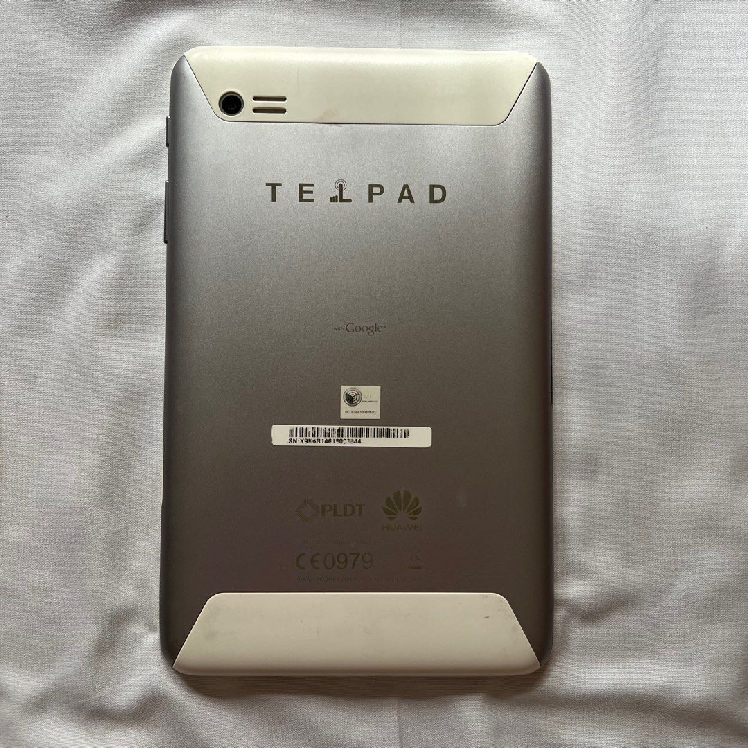 PLDT Telpad / Tablet (Category: Android) located in Quezon City. Submitted by homefindsph (Listing ID 1324387752, Image 2). Description: - 8GB Internal Storage, 1GB RAM, 2GB SD Card - Its Android version is old. This tablet may or may not support applications. - The power button and volume down button needs to be pressed hard, but the volume up button is not working. - The volume cannot be adjusted. - The battery drains slightly fast. It also dra