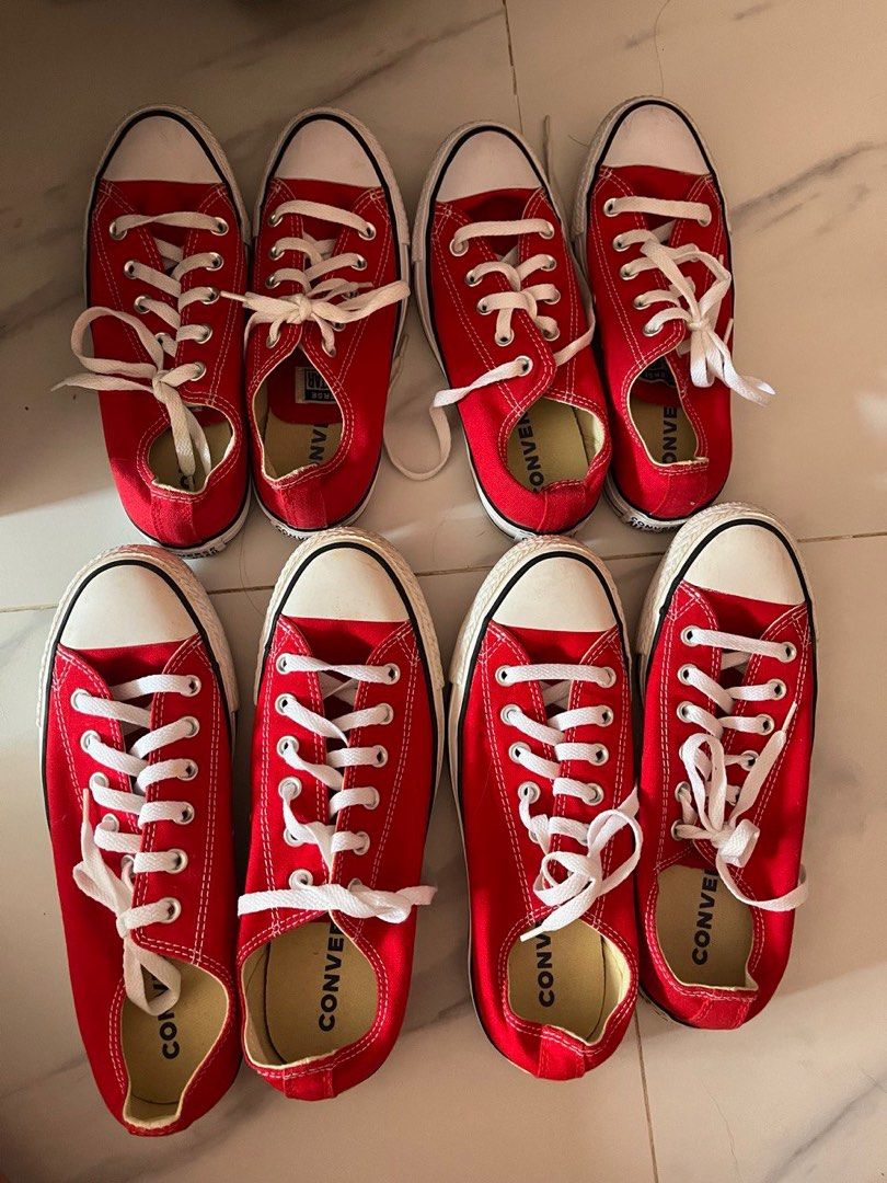 Low cut red converse outlet