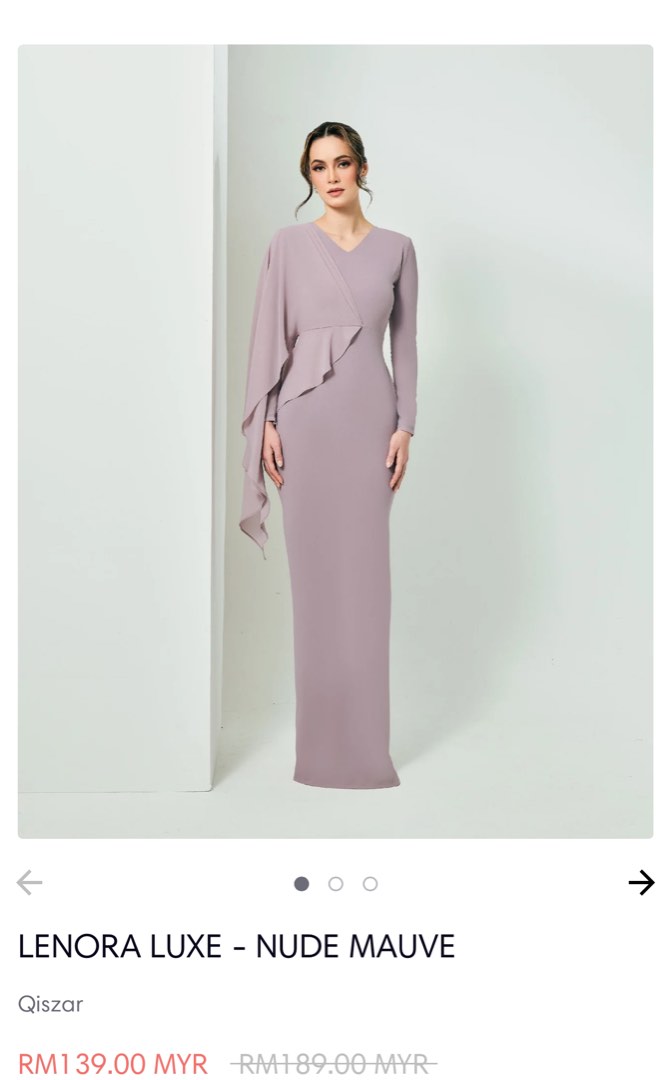 RENT QISZAR LENORA LUXE NUDE MAUVE, Women's Fashion, Muslimah Fashion