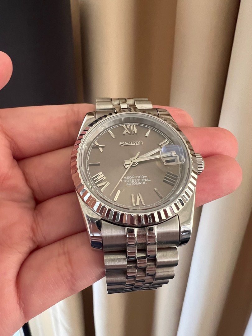 Seikolex Datejust - Roman Grey (Category: Luxury Watches) located in Mandaluyong City. Submitted by modeblogg (Listing ID 1324488138, Image 2). Description: - 36/39mm case diameter - Jubilee bracelet - NH36 movement with winding and hacking mechanism - Sapphire Crystal Glass with magnifier - 316L stainless case Price reduced. Last price posted. For more classy finds, feel free to check out my other posts..