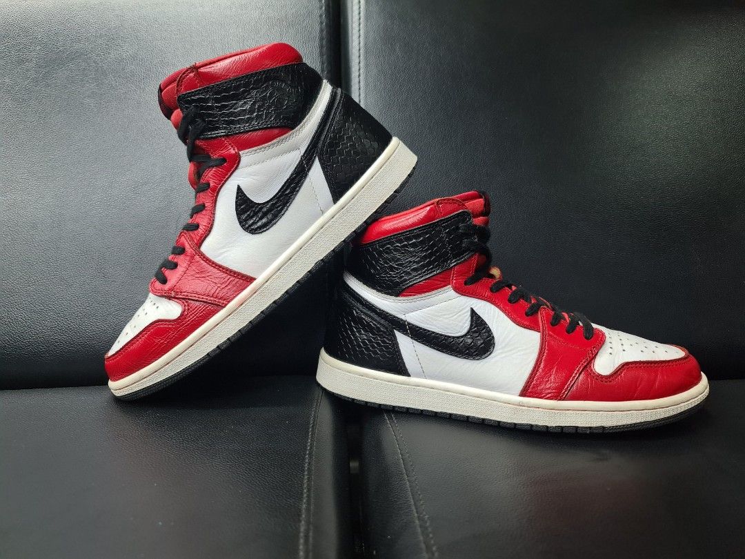 Snake Skin Jordan Retro High Satin Snake Red Aj1 Snake Jordan