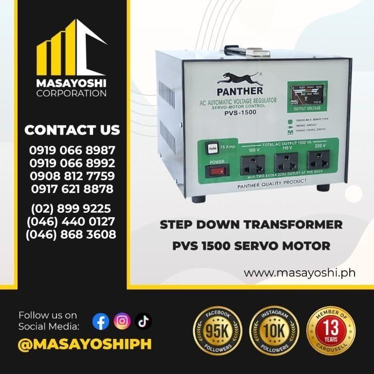 Step Down Transformer PVS 1500 Servo Motor Type AVR | Output Voltage ...