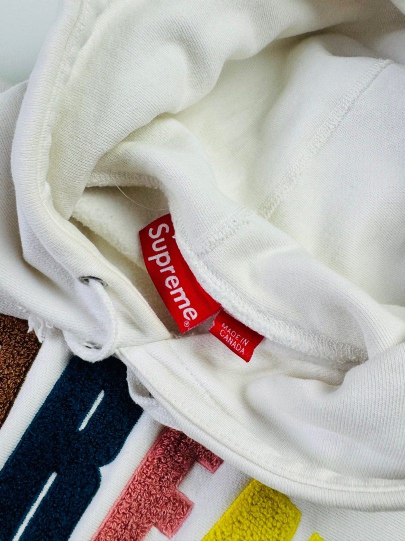 Supreme chenille arc logo hoodie new arrivals