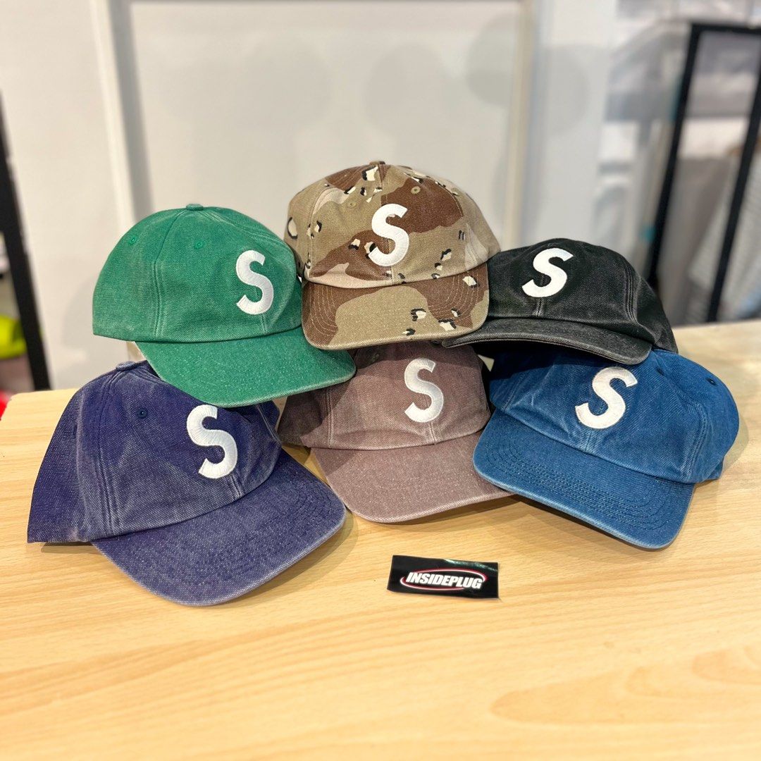 Supreme FW24 Pigment S Logo 6-Panel (Category: Caps & Hats) located in Quezon City. Submitted by inside_plug (Listing ID 1324436711, Image 1). Description: Supreme FW24 Pigment S Logo 6-Panel Cap (camo, Black, Navy, Green, Khaki,Denim) Brand new Dm us to purchase.