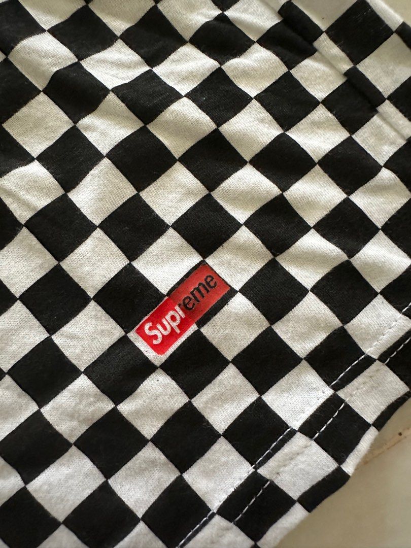 Authentic Supreme x Hanes Comfort Checker Tee Men s Fashion Tops Sets Tshirts Polo Shirts on Carousell