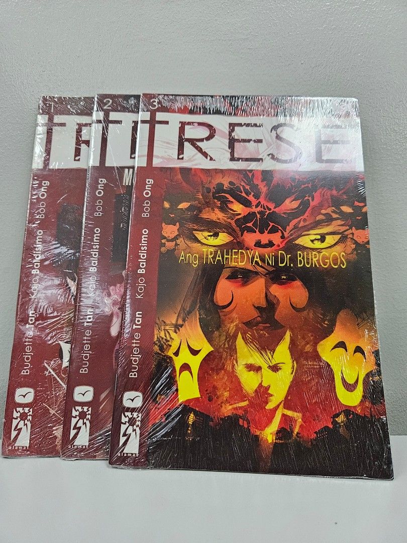 Trese 1-3 (Tagalog) (Category: Comics & Manga) located in Pasig City. Submitted by missbazaarista (Listing ID 1324403551, Image 2). Description: 📚Trese 1: Sa Kanto ng Balete Drive at 13th Street 📚 Trese 2: Mga Tuntunin ng Karera 📚 Trese 3: Ang Trahedya ni Dr. Burgos by Budjette Tan, Kajo Baldisimo (Illustrator), Bob Ong (Translator) 🌸 Onhand, new, out of print copy 🌸 sold as set 🌸 limited copies available 🌸 MOP: BPI/Gcash Order details: ✅️